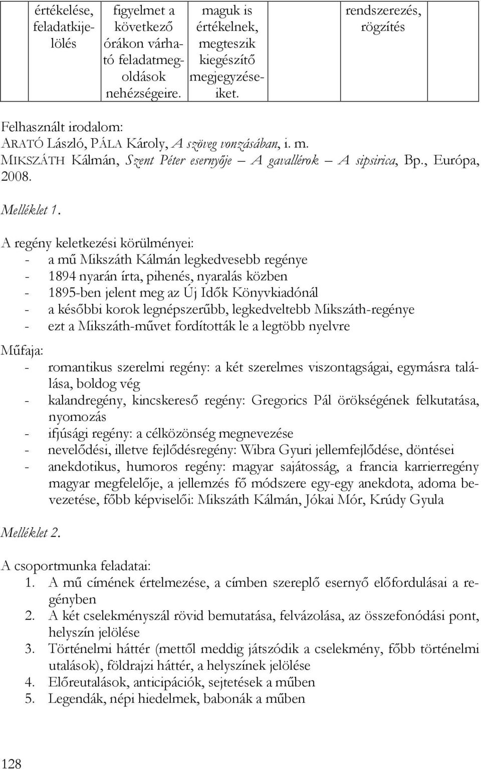 MOLNÁRNÉ VÁMOS KATALIN Tanítási segédlet Mikszáth Kálmán műveinek  tanításához - PDF Ingyenes letöltés