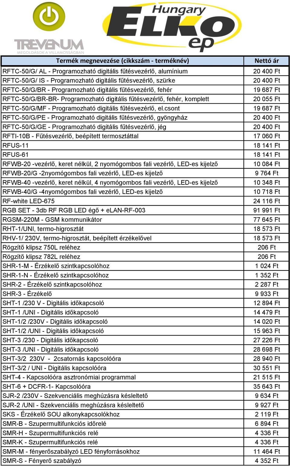 csont RFTC-50/G/PE - Programozható digitális fűtésvezérlő, gyöngyház RFTC-50/G/GE - Programozható digitális fűtésvezérlő, jég RFTI-10B - Fűtésvezérlő, beépített termosztáttal RFUS-11 RFUS-61 RFWB-20