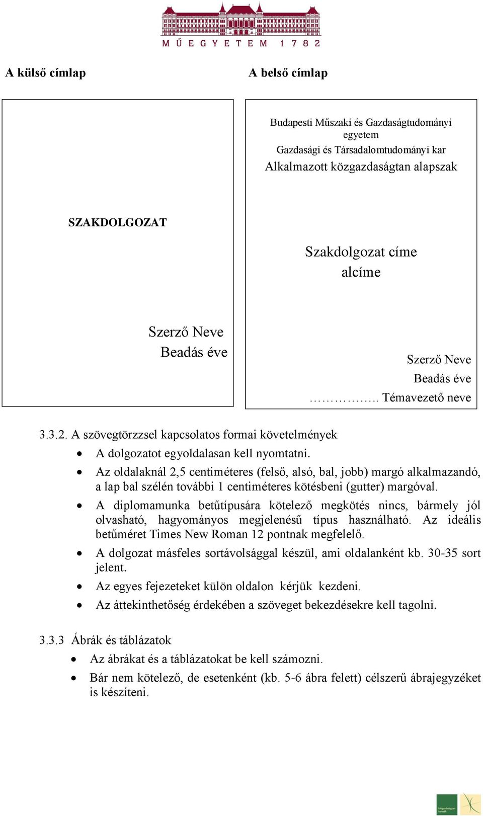 Szakdolgozat készítés, tartalmi és formai követelmények, záróvizsga - PDF  Ingyenes letöltés