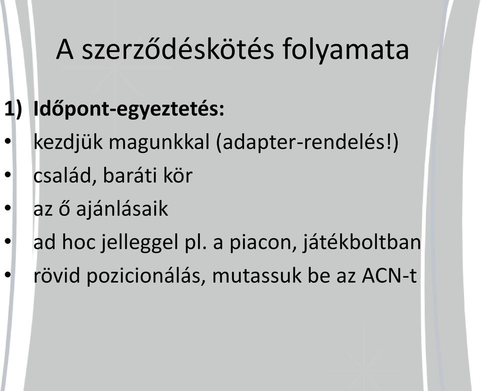 ) család, baráti kör az ő ajánlásaik ad hoc