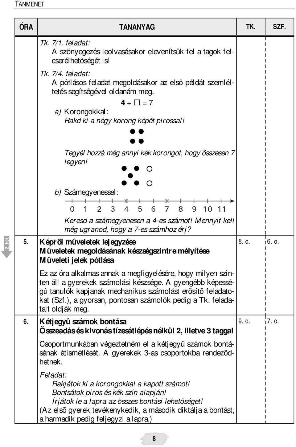 Mennyit kell még ugranod, hogy a 7-es számhoz érj? 5. Képrõl mûveletek lejegyzése 8. o.