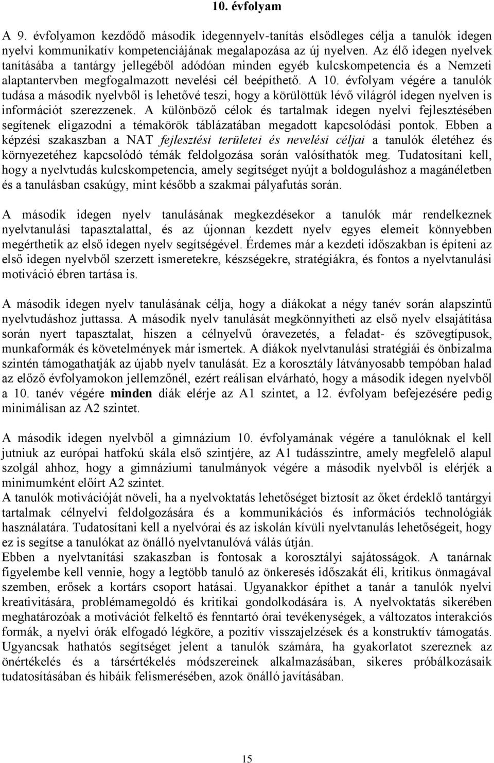 évfolyam végére a tanulók tudása a második nyelvből is lehetővé teszi, hogy a körülöttük lévő világról idegen nyelven is információt szerezzenek.