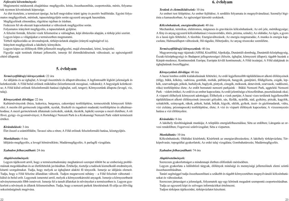 Megfigyelések elmondása, rögzítése rajzban és írásban. Fedezzen fel ok-okozati kapcsolatokat a változások megfigyelése során. Folyamatos irányított megfigyelés, a tapasztalatok gyûjtése.