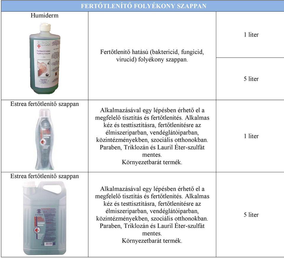 Alkalmas kéz és testtisztításra, fertőtlenítésre az élmiszeriparban, vendéglátóiparban, közintézményekben, szociális otthonokban. Paraben, Triklozán és Lauril Éter-szulfát mentes.