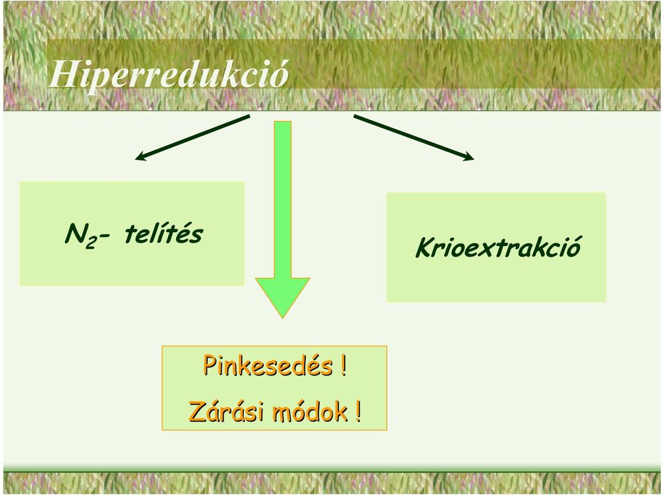 telítés Krioextrakció