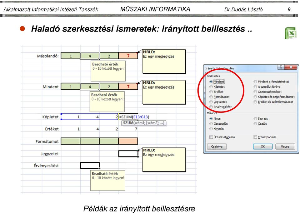 Haladó szerkesztési ismeretek: Irányított