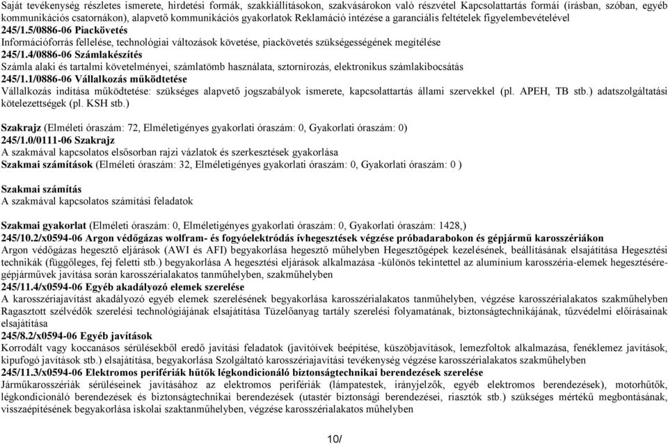 5/0886-06 Piackövetés Információforrás fellelése, technológiai változások követése, piackövetés szükségességének megítélése 245/1.