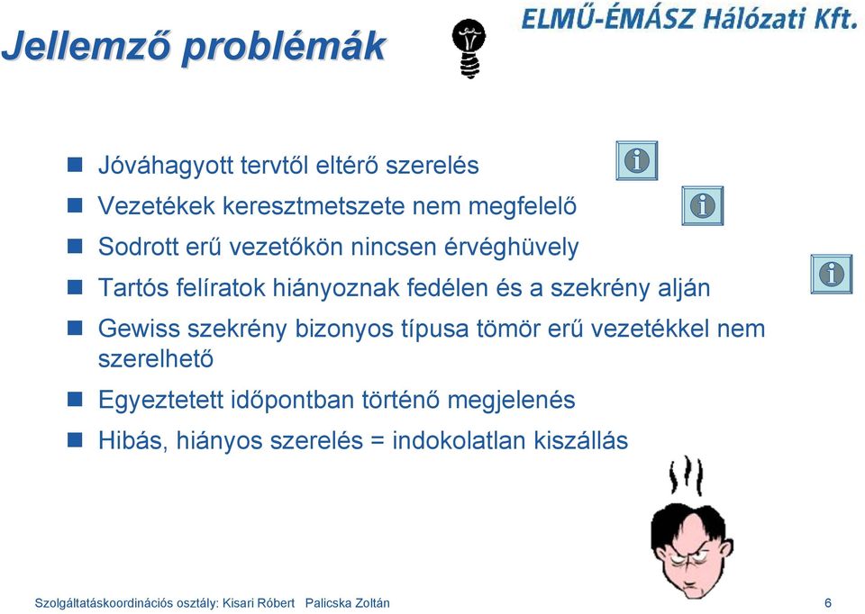 szekrény bizonyos típusa tömör erű vezetékkel nem szerelhető Egyeztetett időpontban történő megjelenés