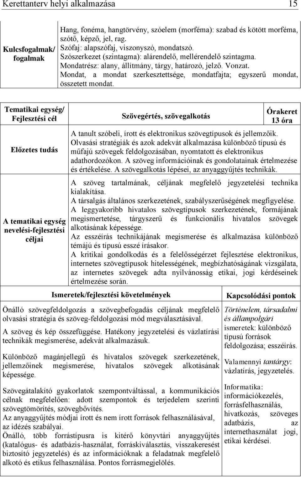 Mondat, a mondat szerkesztettsége, mondatfajta; egyszerű mondat, összetett mondat.