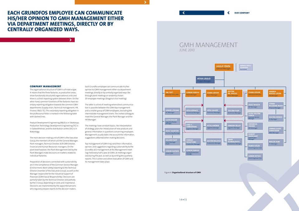 type. It means that the three factories, as production areas, show functionally structured organizational units and there is a direct reporting system between them.
