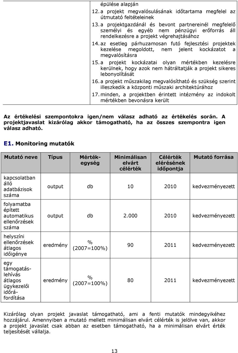 az esetleg párhuzamosan futó fejlesztési projektek kezelése megoldott, nem jelent kockázatot a megvalósításra 15.