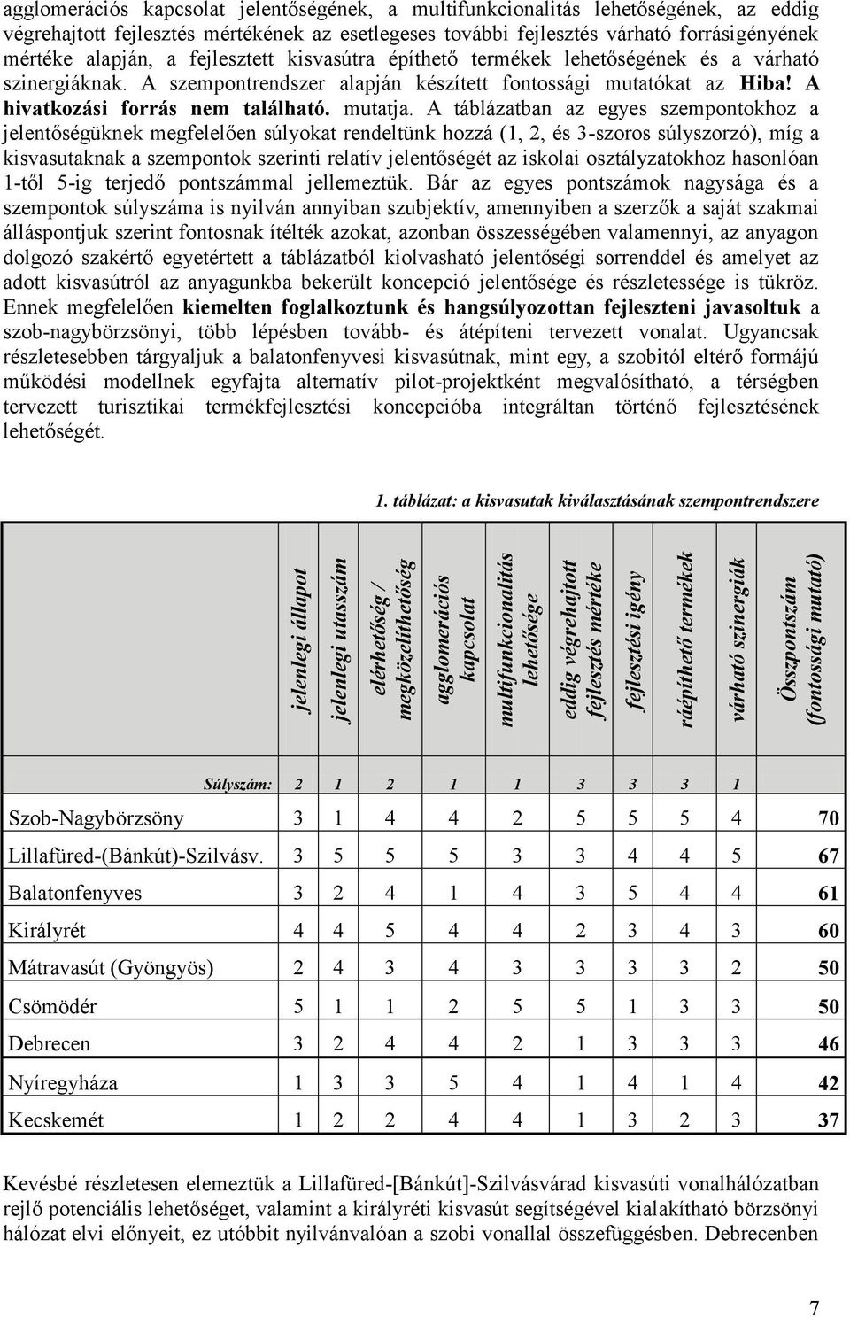 fejlesztés várható forrásigényének mértéke alapján, a fejlesztett kisvasútra építhető termékek lehetőségének és a várható szinergiáknak.