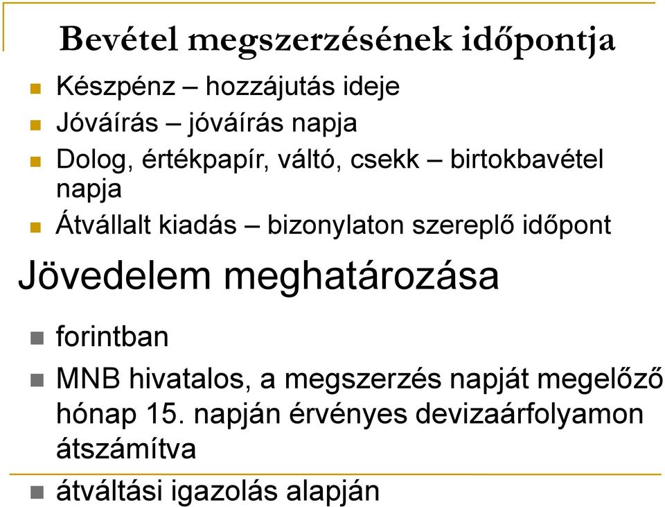 a jövedelem meghatározása