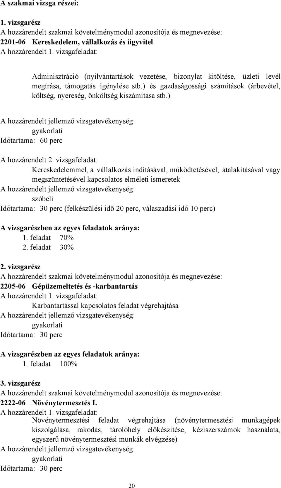 ) és gazdaságossági számítások (árbevétel, költség, nyereség, önköltség kiszámítása stb.) A hozzárendelt jellemző vizsgatevékenység: Időtartama: 60 perc A hozzárendelt 2.