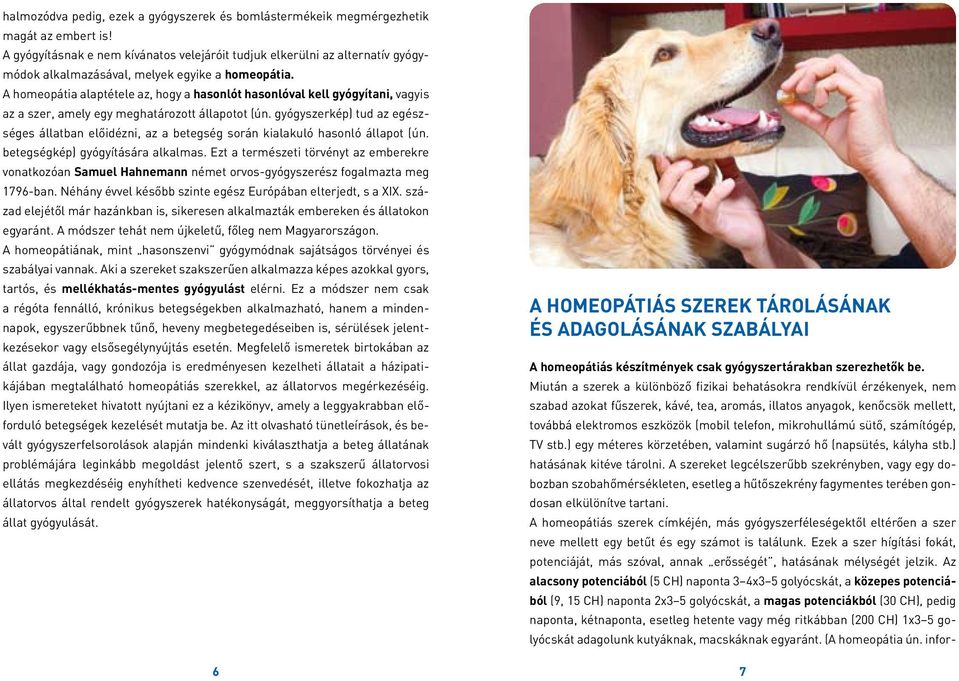 A homeopátia alaptétele az, hogy a hasonlót hasonlóval kell gyógyítani, vagyis az a szer, amely egy meghatározott állapotot (ún.