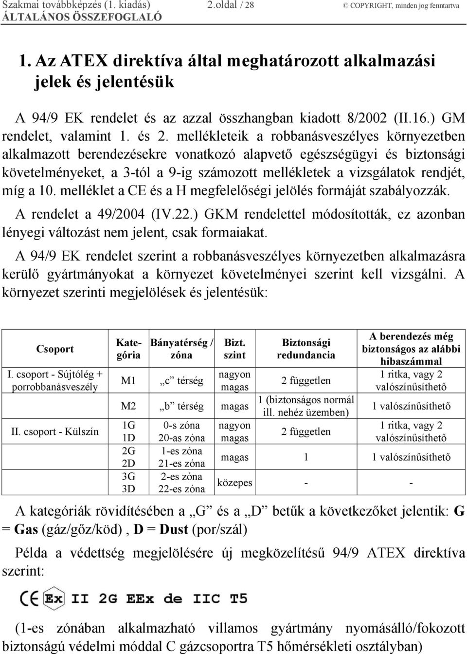 mellékleteik a robbanásveszélyes környezetben alkalmazott berendezésekre vonatkozó alapvető egészségügyi és biztonsági követelményeket, a 3-tól a 9-ig számozott mellékletek a vizsgálatok rendjét, míg