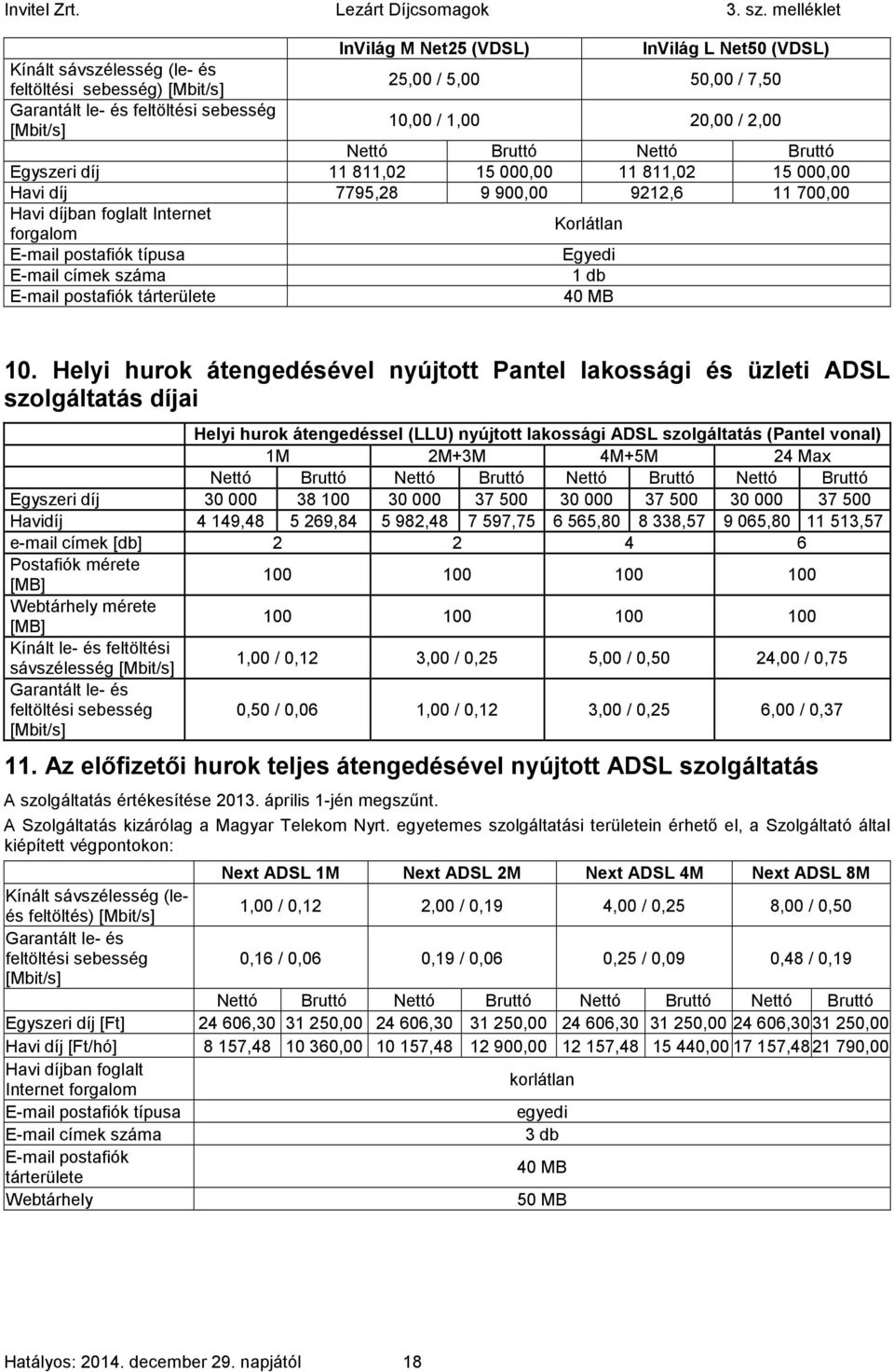 E-mail címek száma 1 db E-mail postafiók tárterülete 40 MB 10.