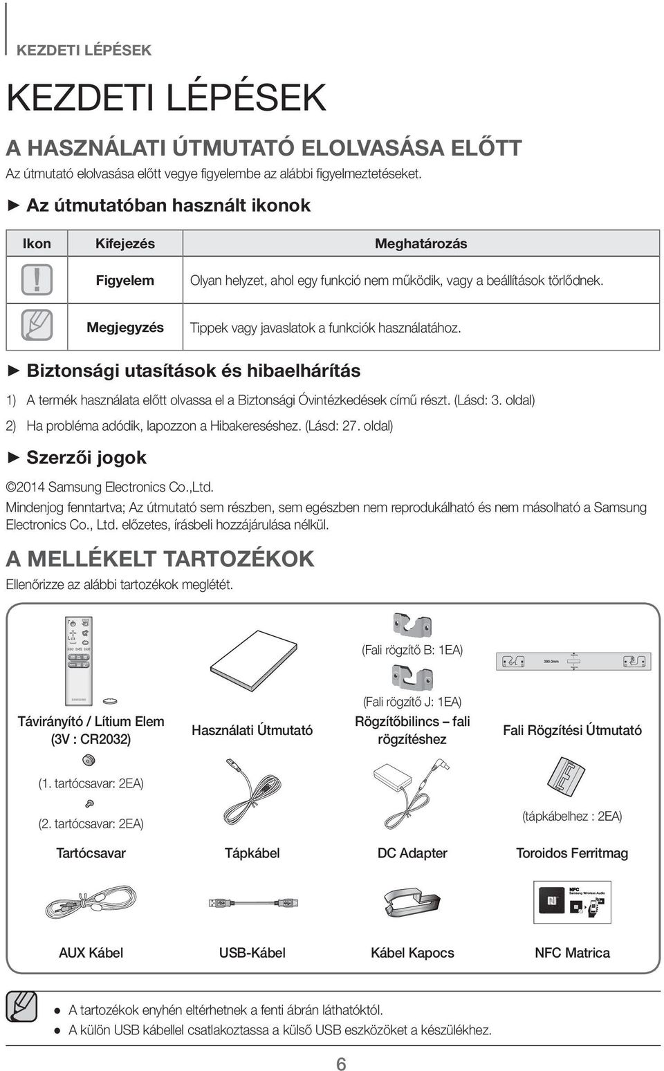Megjegyzés Tippek vagy javaslatok a funkciók használatához. + Biztonsági utasítások és hibaelhárítás 1) A termék használata előtt olvassa el a Biztonsági Óvintézkedések című részt. (Lásd: 3.