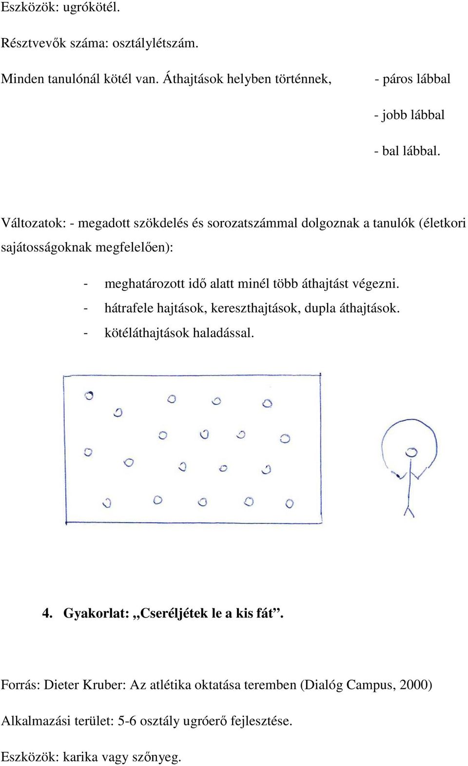 több áthajtást végezni. - hátrafele hajtások, kereszthajtások, dupla áthajtások. - kötéláthajtások haladással. 4.