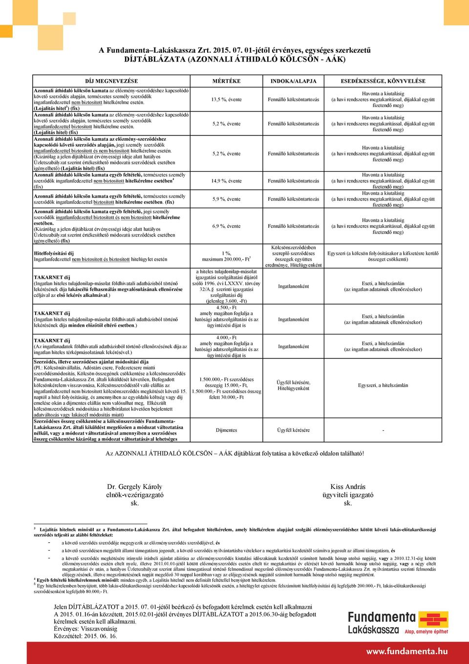 (Lojalitás hitel 3 ) (fix) Azonnali áthidaló kölcsön kamata az előzmény-szerződéshez kapcsolódó követő szerződés alapján, természetes személy szerződők ingatlanfedezettel  (Lojalitás hitel) (fix)