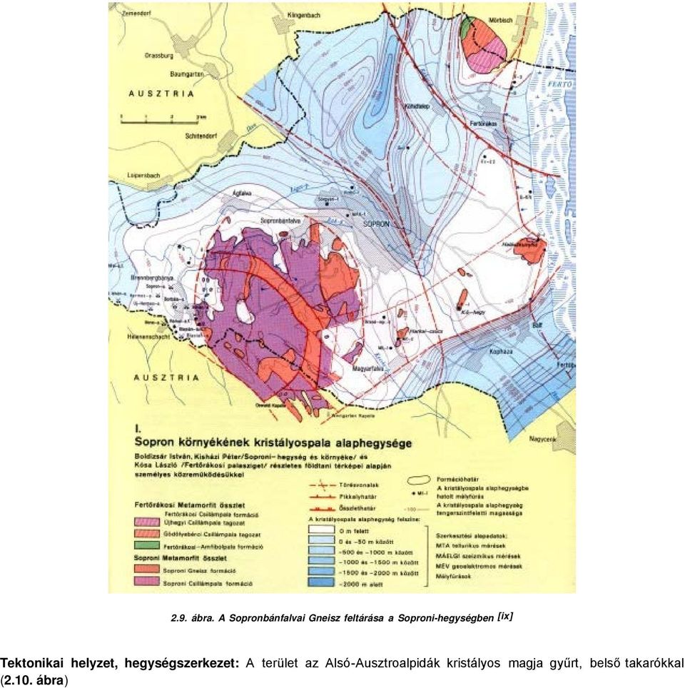 Soproni-hegységben [ix] Tektonikai helyzet,