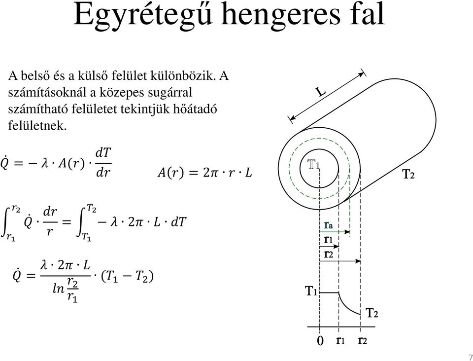 A számításoknál a közepes sugárral