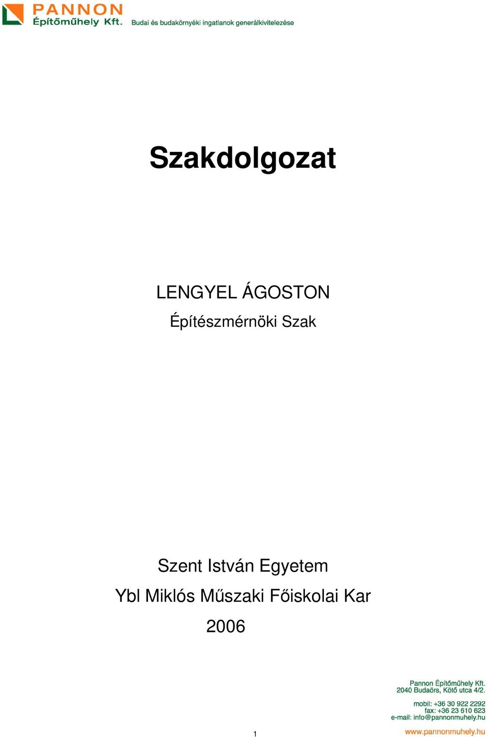 Szent István Egyetem Ybl