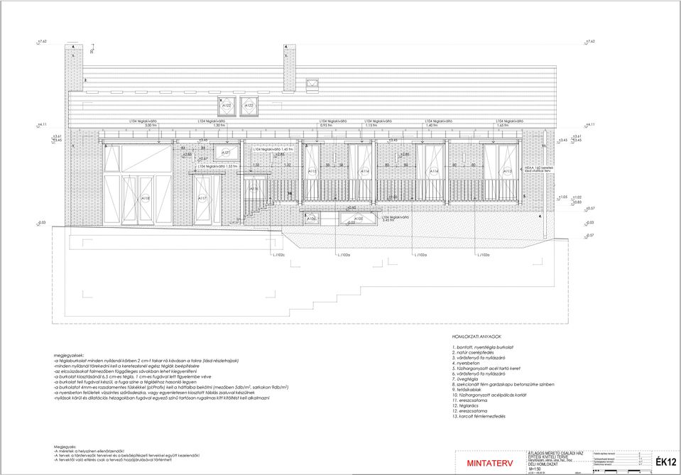 3. 84 8 L104 téglakiváltó 1,4 fm A121 +2,8 +2,8 +2,8 1 L104 téglakiváltó 1, fm 1,33 1,32 8 8 80 80 80 80 A11 A114 A114 A113 HEAA 1 keretek lásd statikai terv A118 A117 A116 10. +0,.