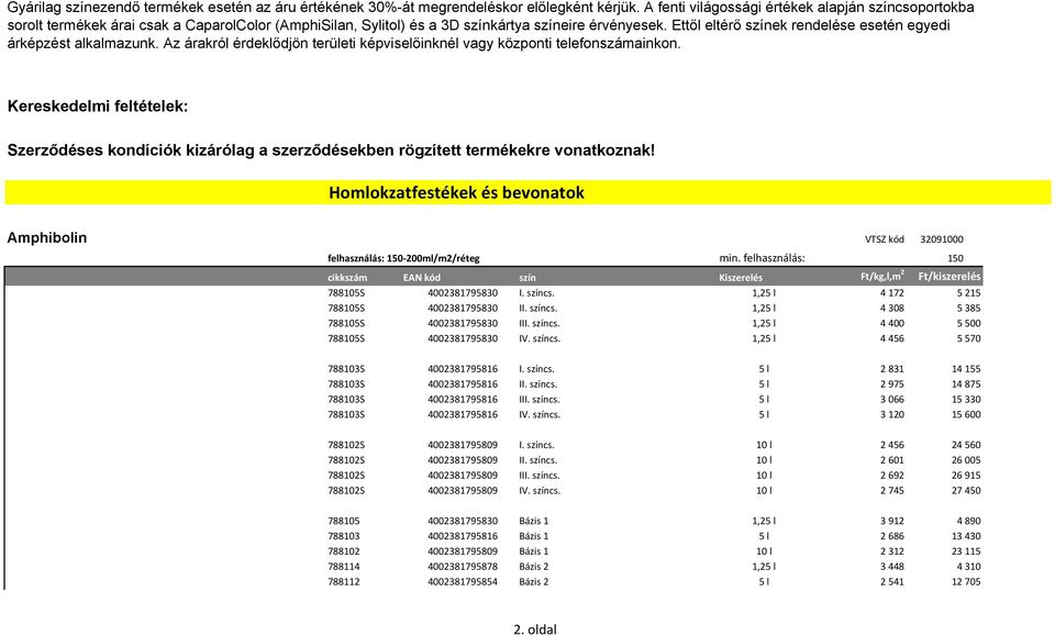 Ettől eltérő színek rendelése esetén egyedi árképzést alkalmazunk. Az árakról érdeklődjön területi képviselőinknél vagy központi telefonszámainkon.