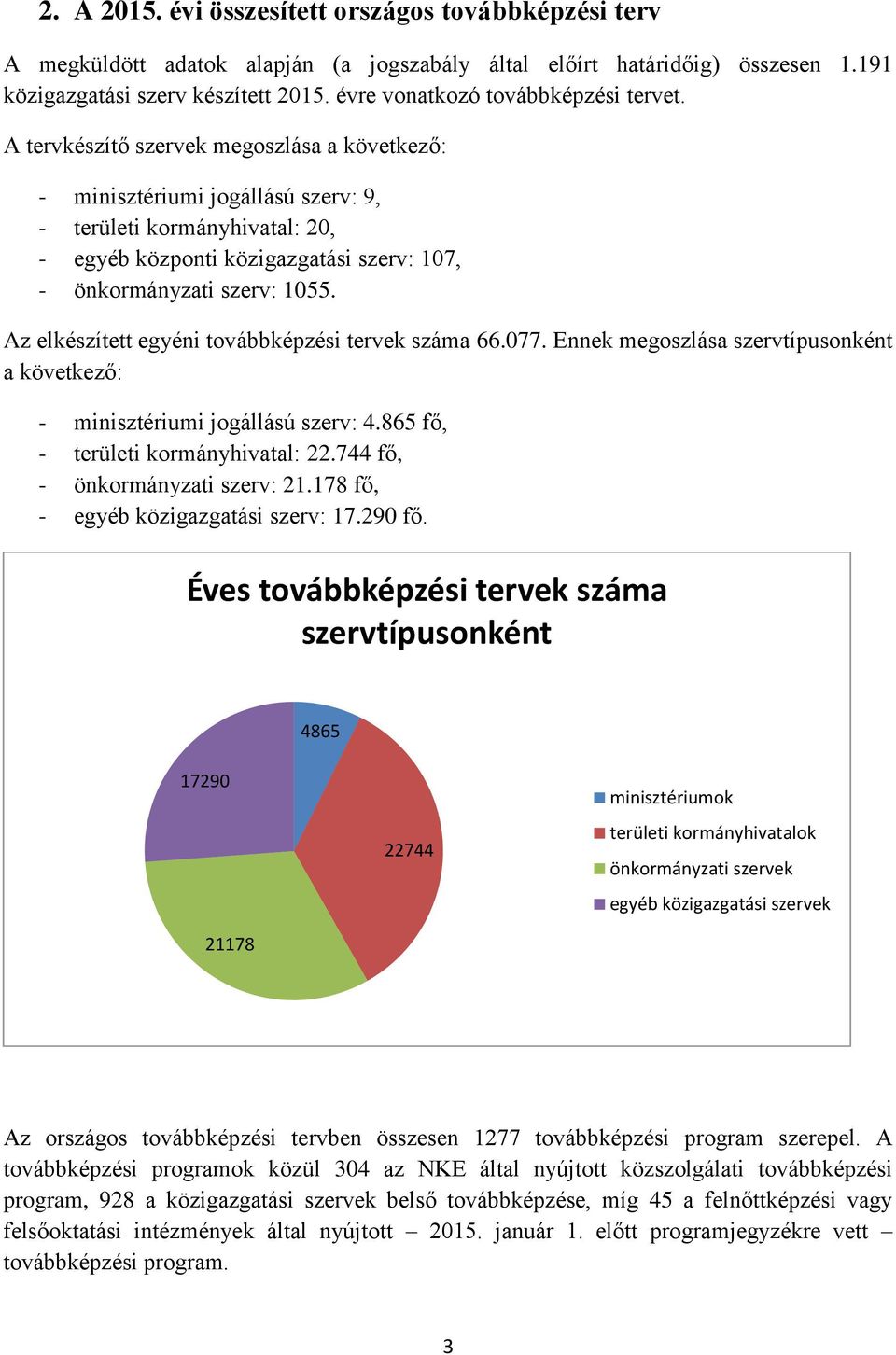 A tervkészítő szervek megoszlása a következő: - minisztériumi jogállású szerv: 9, - területi kormányhivatal: 20, - egyéb központi közigazgatási szerv: 107, - önkormányzati szerv: 1055.