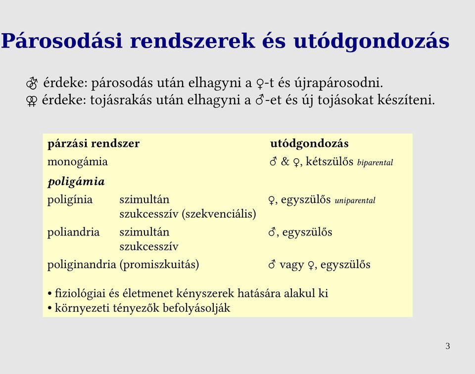 párzási rendszer monogámia utódgondozás &, kétszülős biparental poligámia poligínia szimultán, egyszülős uniparental