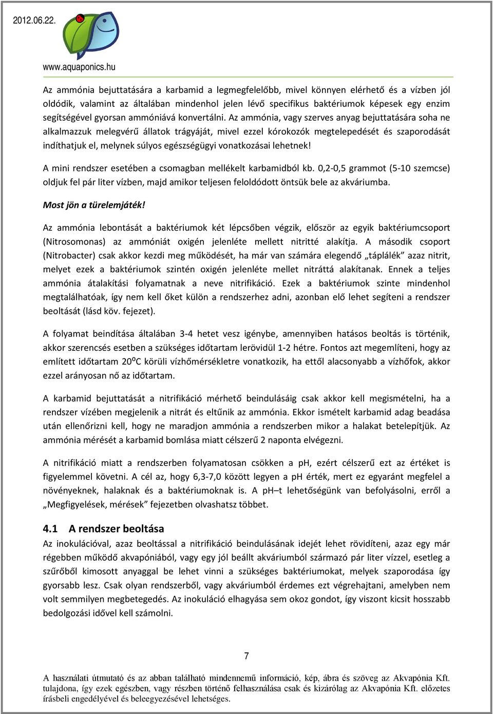 A mini akvapónia rendszer - PDF Ingyenes letöltés