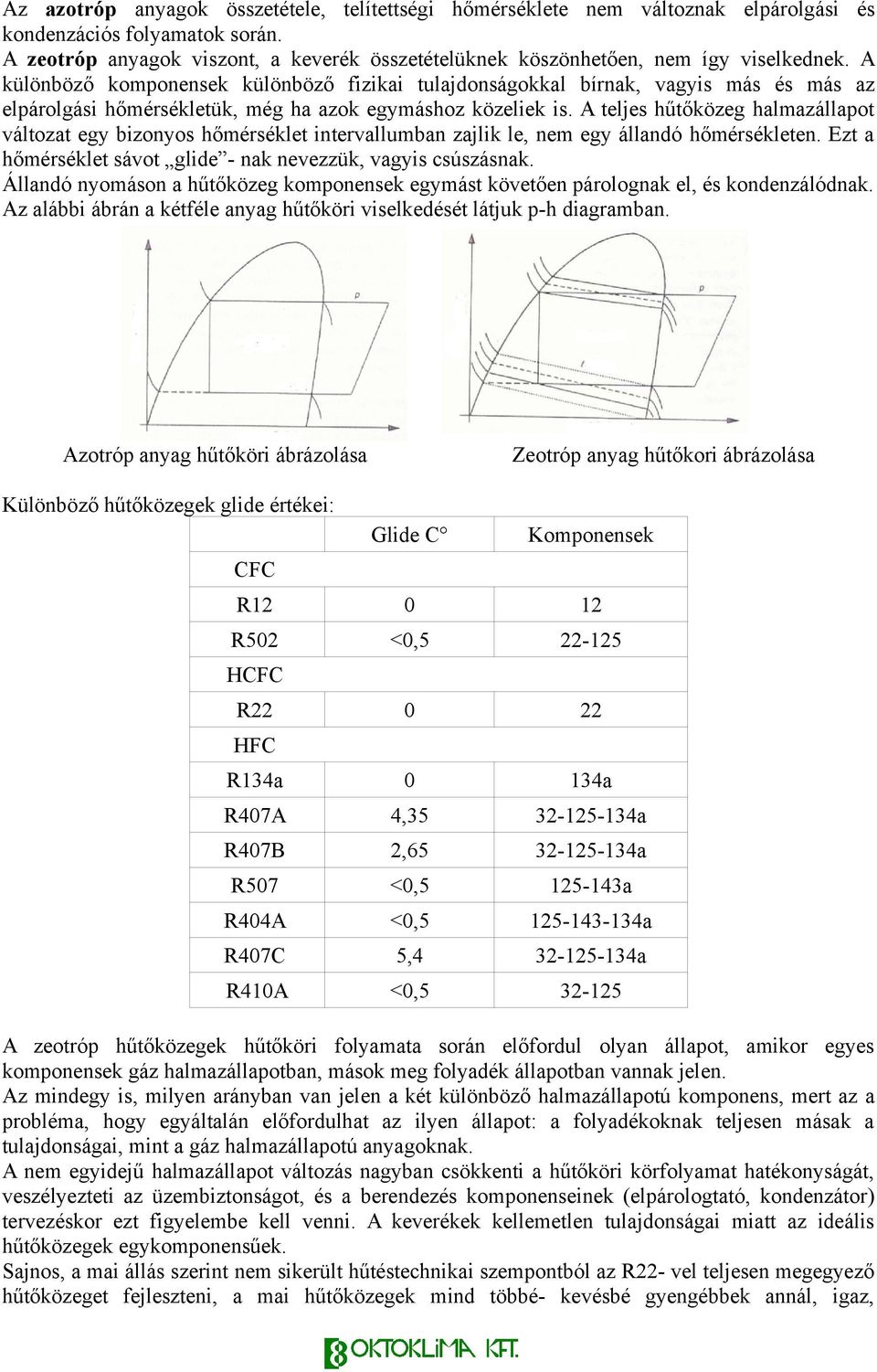 A különböző komponensek különböző fizikai tulajdonságokkal bírnak, vagyis más és más az elpárolgási hőmérsékletük, még ha azok egymáshoz közeliek is.