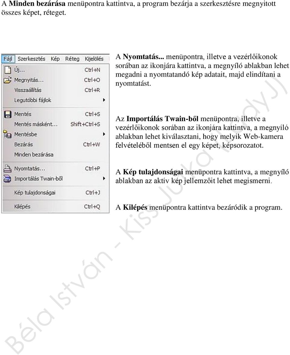 Az Importálás Twain-ből menüpontra, illetve a vezérlőikonok sorában az ikonjára kattintva, a megnyíló ablakban lehet kiválasztani, hogy melyik Web-kamera