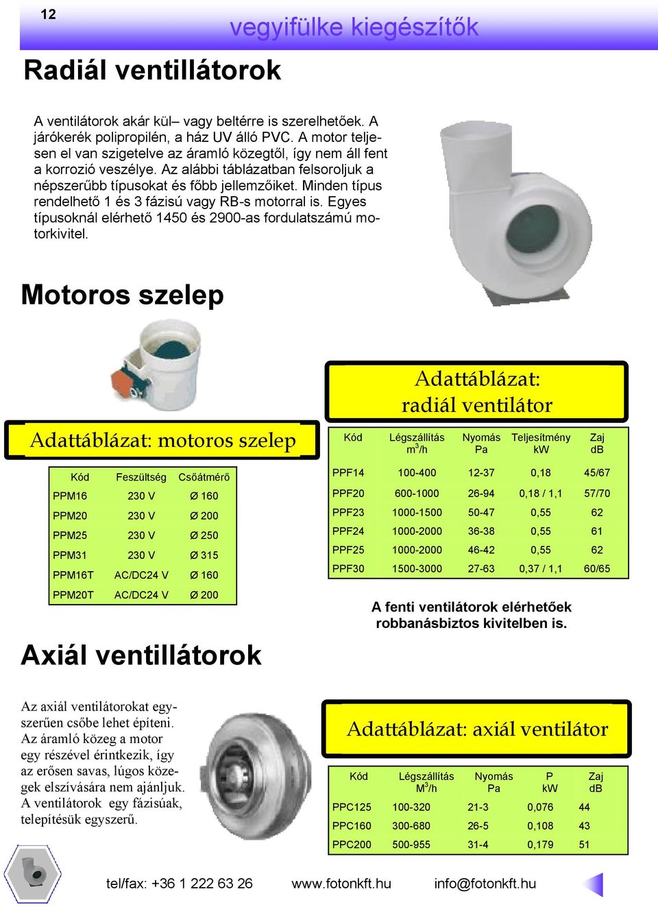 Minden típus rendelhető 1 és 3 fázisú vagy RB-s motorral is. Egyes típusoknál elérhető 1450 és 2900-as fordulatszámú motorkivitel.