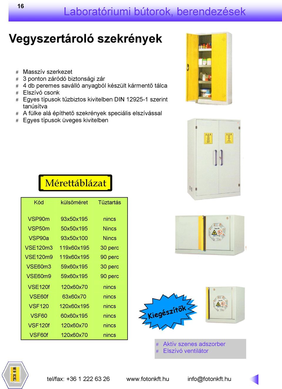 50x50x195 Nincs VSP90a 93x50x100 Nincs VSE120m3 119x60x195 30 perc VSE120m9 119x60x195 90 perc VSE60m3 59x60x195 30 perc VSE60m9 59x60x195 90 perc VSE120f 120x60x70 nincs VSE60f 63x60x70 nincs