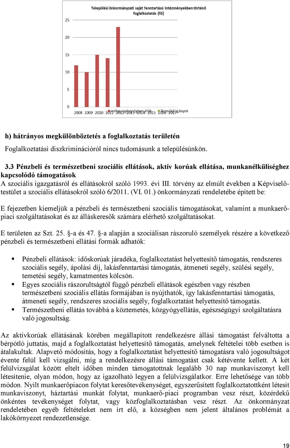 törvény az elmúlt években a Képviselőtestület a szociális ellátásokról szóló 6/2011. (VI. 01.