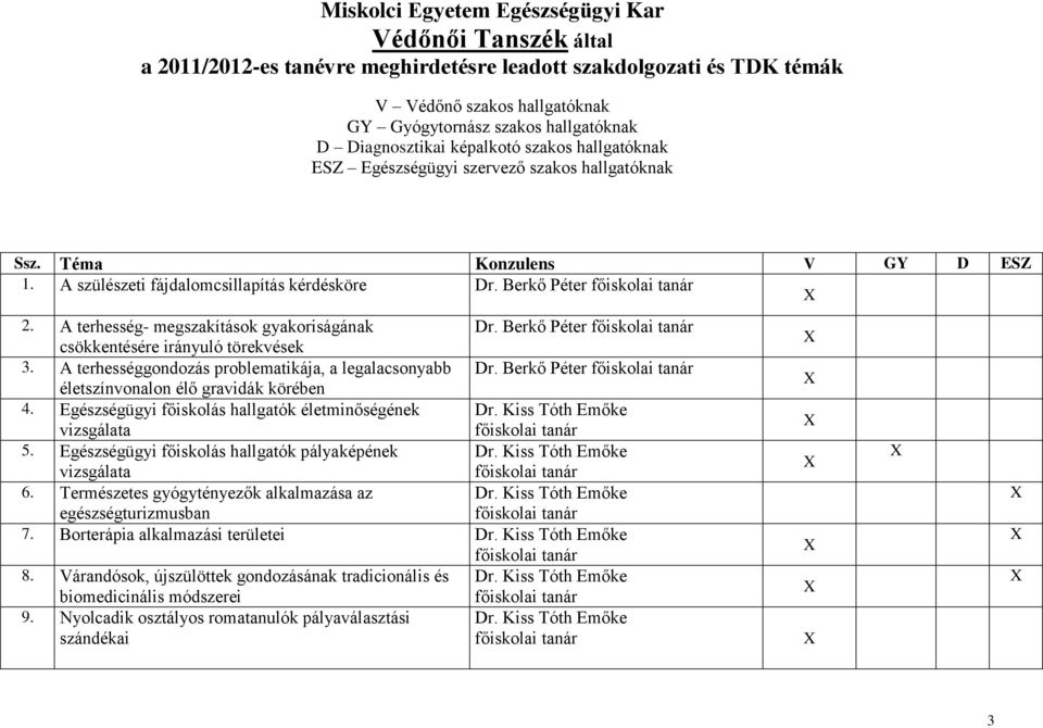 Miskolci egyetem egészségügyi kar szakdolgozat