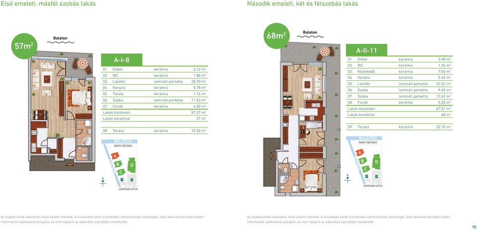 30 m 2 68m 2 Balaton A-II-11 01 Előtér kerámia 3.98 m 2 02 WC kerámia 1.34 m 2 03 Közlekedő kerámia 7.06 m 2 04 Konyha kerámia 5.49 m 2 05 Lakótér laminált parketta 22.