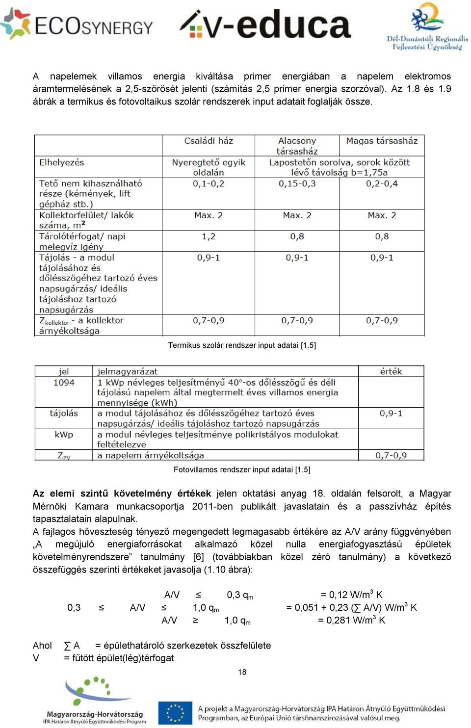 5] Az elemi szintű követelmény értékek jelen oktatási anyag 18.