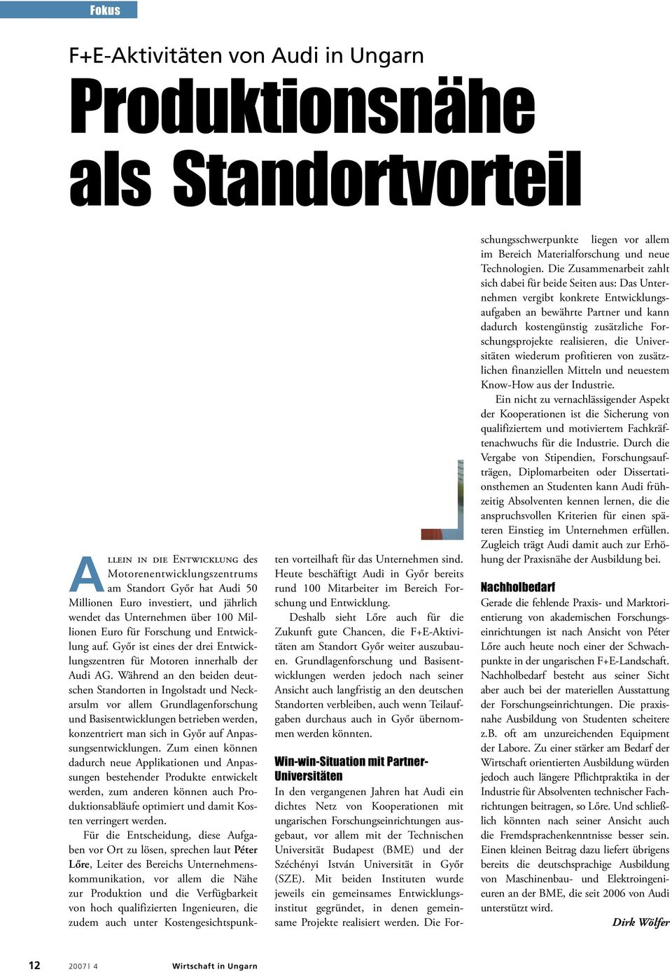 Wettbewerbsfähigkeit der Produktion.