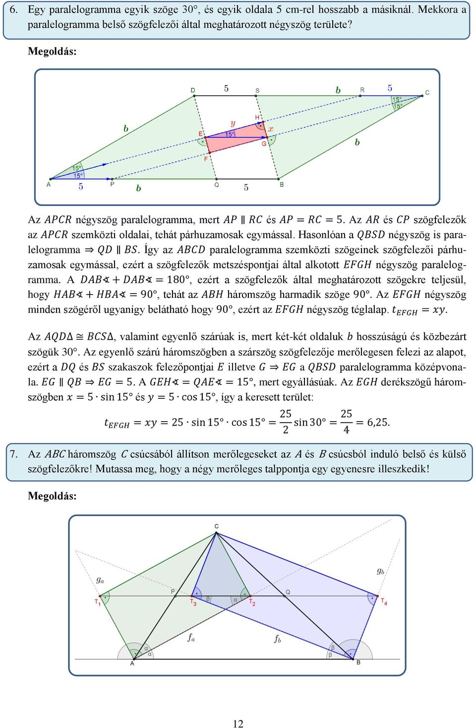 10. Síkgeometria. I. Elméleti összefoglaló. Szögek, nevezetes szögpárok -  PDF Ingyenes letöltés