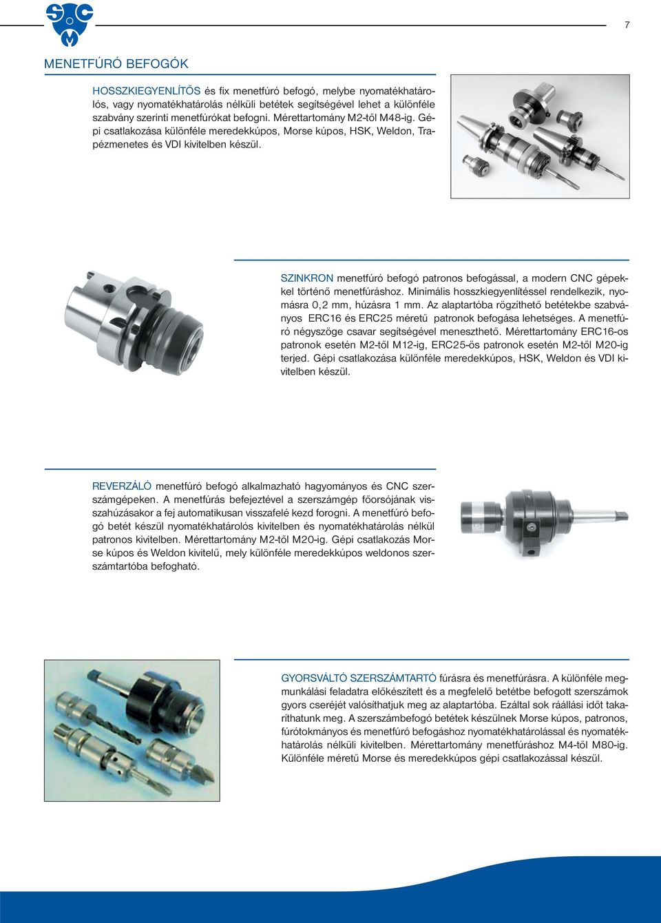 SZINK RON menetfúró befogó patronos befogással, a modern CNC gépekkel történő menetfúráshoz. Minimális hosszkiegyenlítéssel rendelkezik, nyomásra 0,2 mm, húzásra 1 mm.