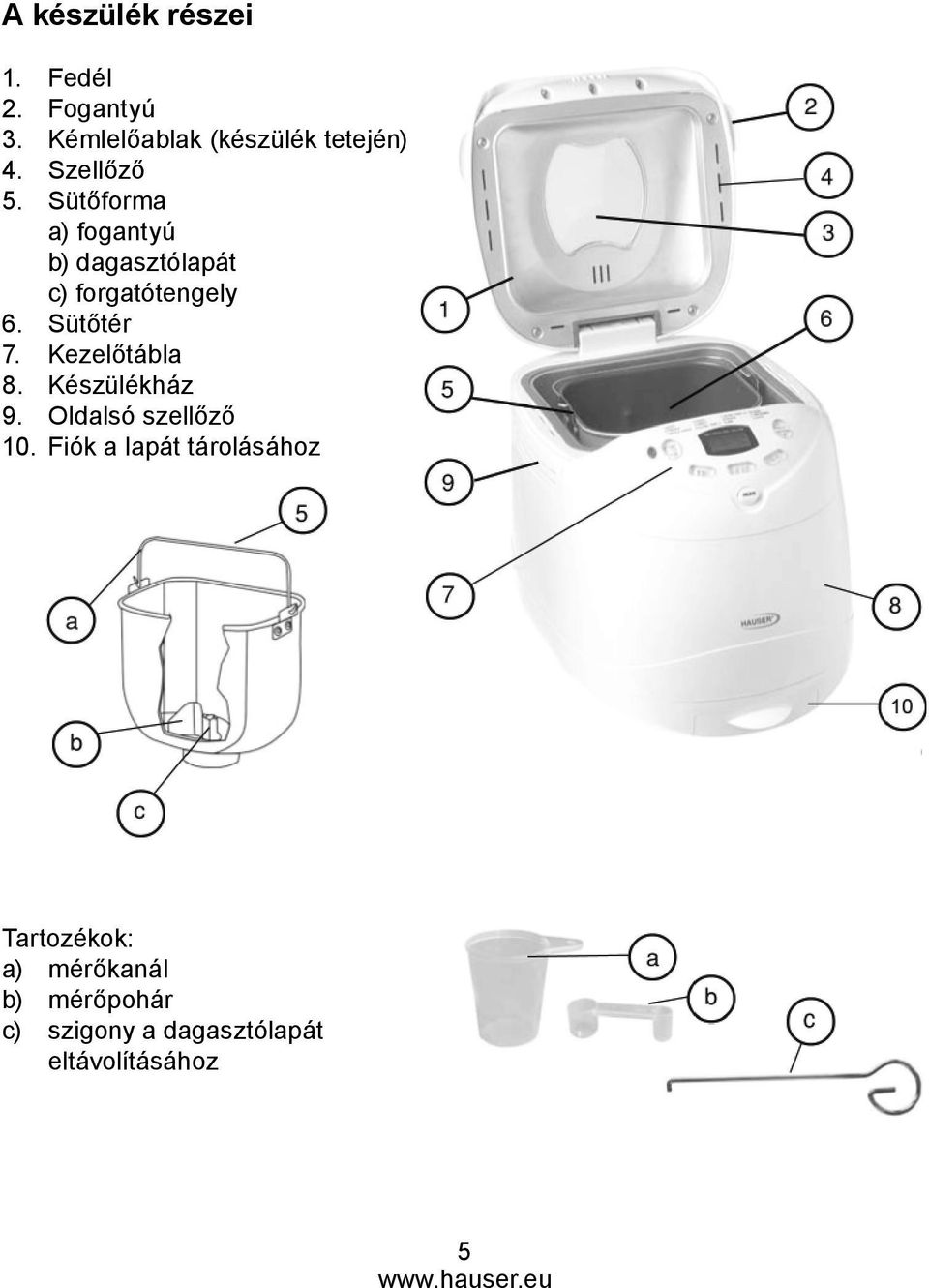 HASZNÁLATI ÚTMUTATÓ HAUSER KENYÉRSÜTŐ BM-663. Minőségi tanúsítvány - PDF  Ingyenes letöltés