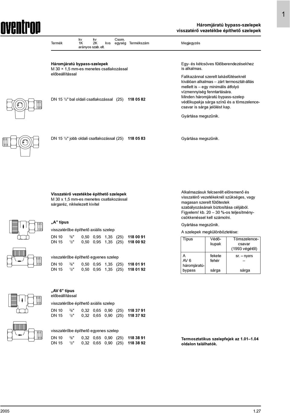 2,05 06 Egy- és kétcsöves fûtõberendezésekhez is alkalmas. Falikazánnal szerelt lakásfûtéseknél kiválóan alkalmas zárt termosztát-állás mellett is egy minimális átfolyó vízmennyiség fenntartására.