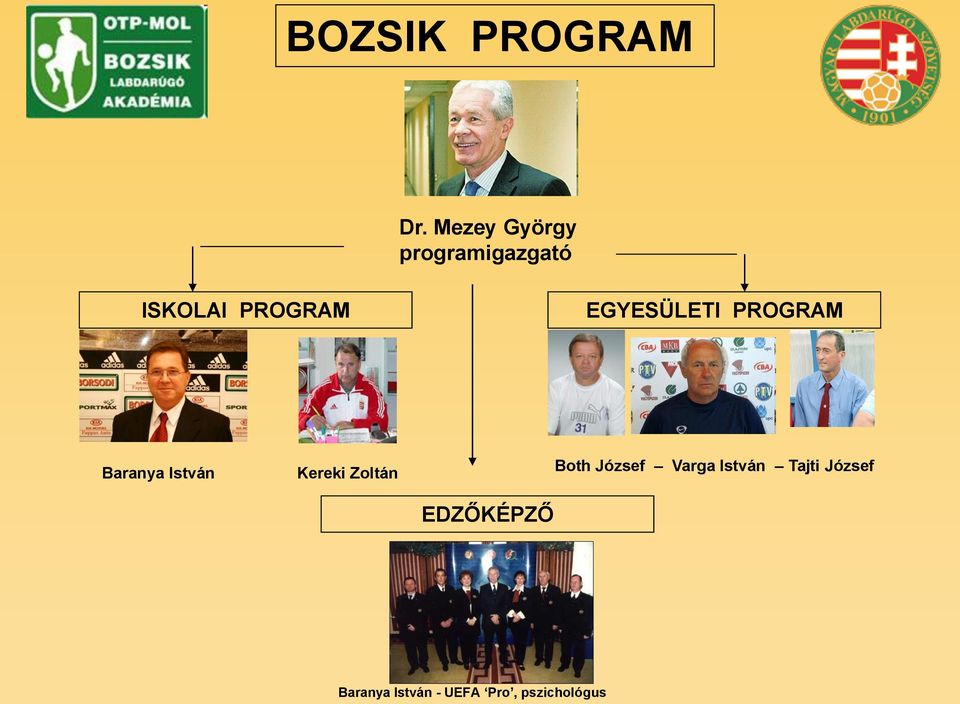 PROGRAM EGYESÜLETI PROGRAM Baranya