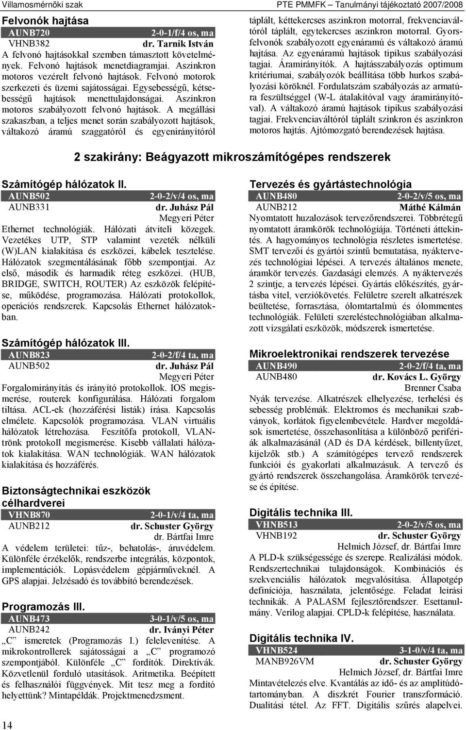 Aszinkron motoros szabályozott felvonó hajtások.