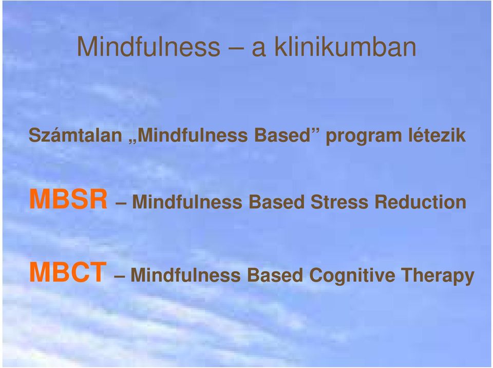 MBSR Mindfulness Based Stress