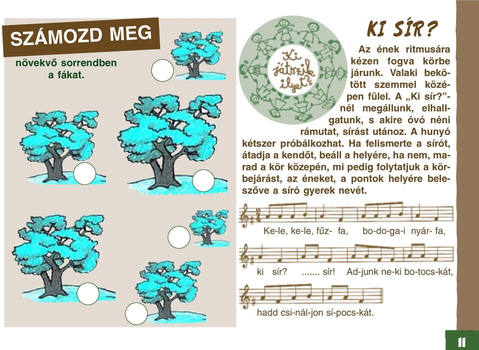 Ha felismerte a sírót, átadja a kendõt, beáll a helyére, ha nem, marad a kör közepén, mi pedig folytatjuk a körbejárást, az éneket, a