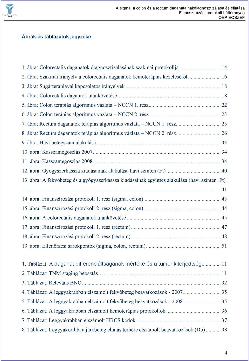 ábra: Colon terápiás algoritmus vázlata NCCN 2. rész... 23 7. ábra: Rectum daganatok terápiás algoritmus vázlata NCCN 1. rész... 25 8. ábra: Rectum daganatok terápiás algoritmus vázlata NCCN 2. rész... 26 9.